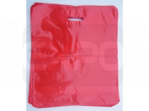 LDPE tašky s "C" výsekom, červená farba. Veľkosť 38x44cm