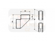 Stojina rohová, výška 160 cm, profil 30x60 mm